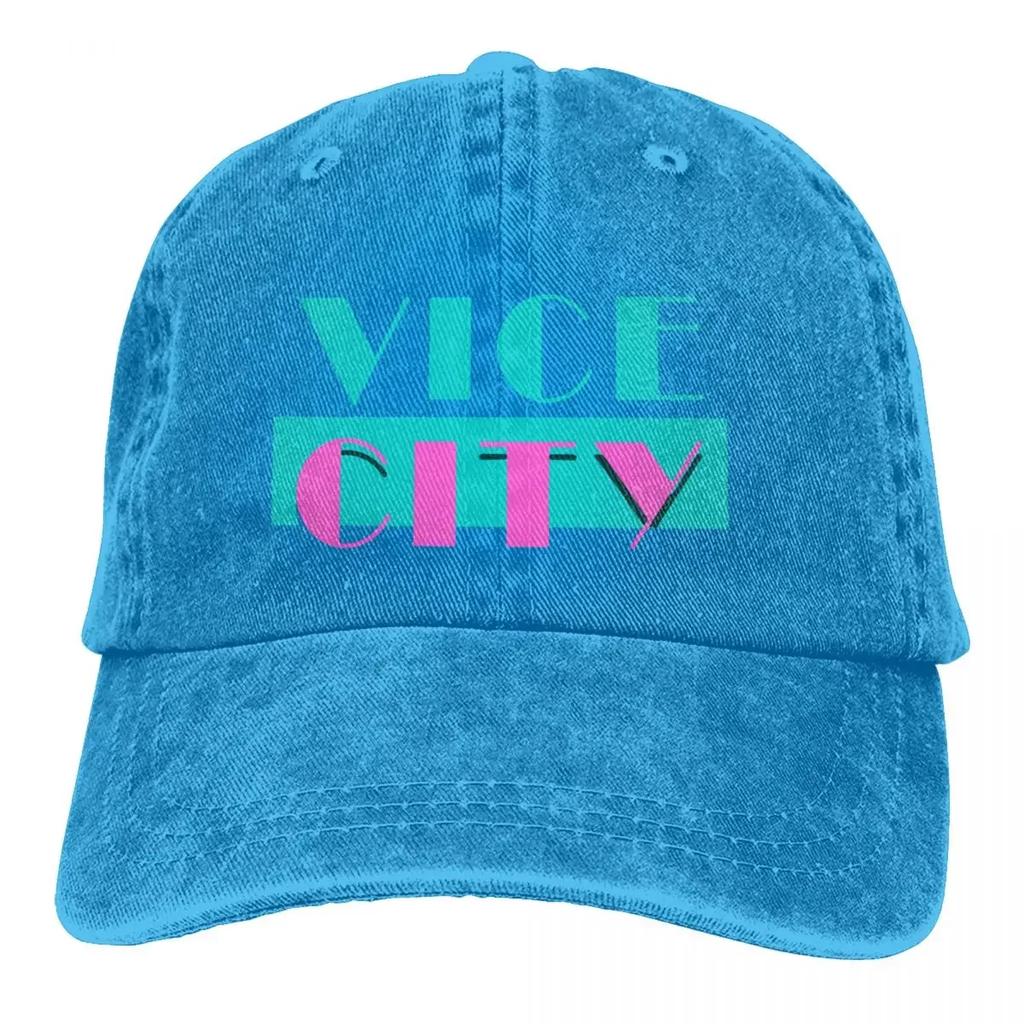 GTA Grand Theft Auto Spiel Mehrfarbige Mütze mit Schirm Herren Damen Cowboy-Kappe Vice City Baseballkappen Personalisierte Schirmmütze Schutzhüte