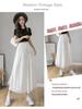 Chiffon High-Waisted Black Wide-Leg Cropped Pants for Women - Korean Style, Loose Fit, Slimming.