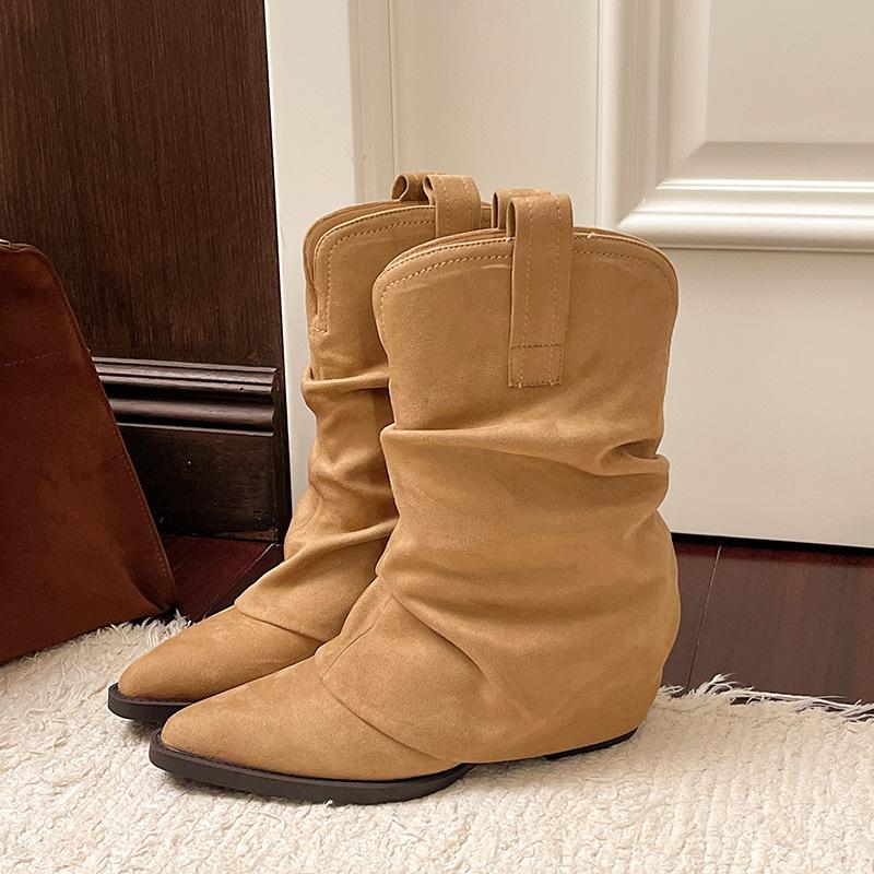 

Women s Pants Tube Boots Suede Coarse Heel High Heel Candy Color One Pedal Western Cowboy Knight Boots Women s Middle Boots Short Boots 42 хаки