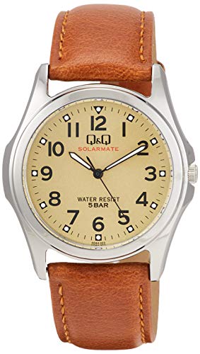 Мужские часы Citizen Q&Q H044-303 на солнечной батарее, коричневые