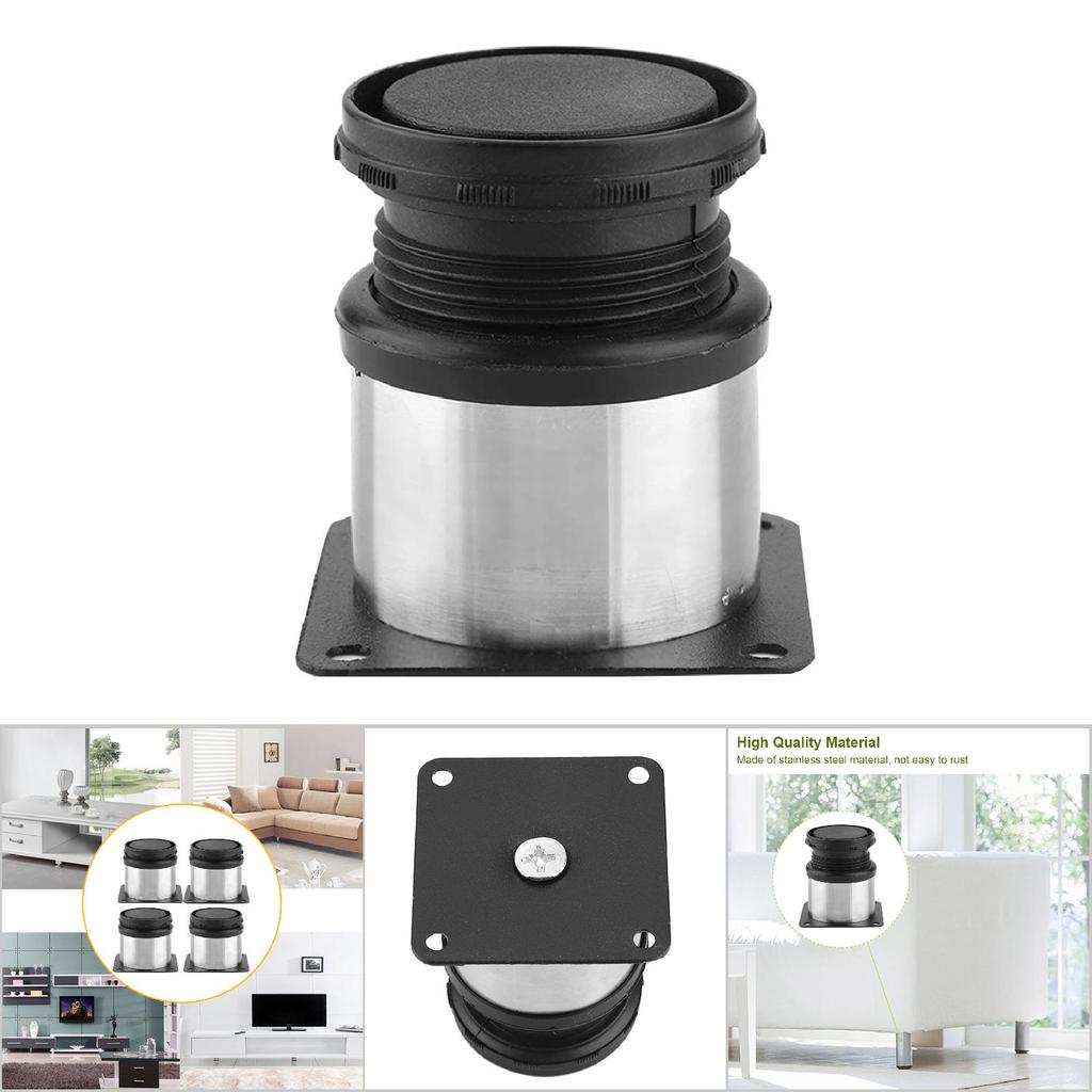 4pcs Adjustable Furniture Legs Stainless Steel Cabinet Feet for Table Bed Sofa (50*50mm)