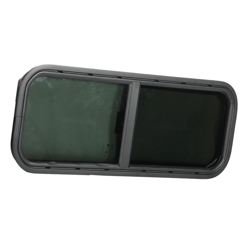 900x300mm Round Angle Sliding RV Window Black Tempered Glass Shade Window for Camper Trailer