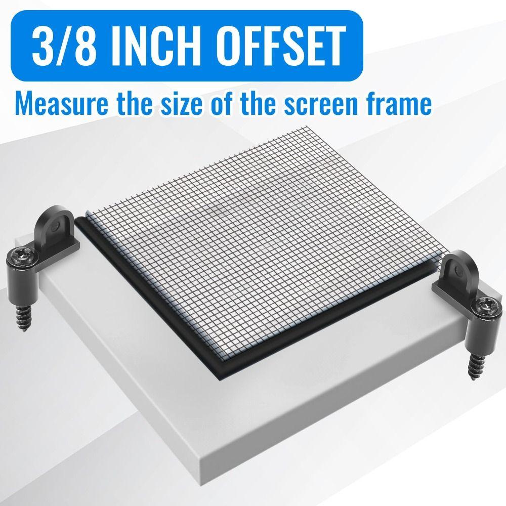 24 Stück mit Schrauben Fliegengitter-Clips Wetterfest Offset-Design Fliegengitter-Clips Universelles Fensterbefestigungs-Kit