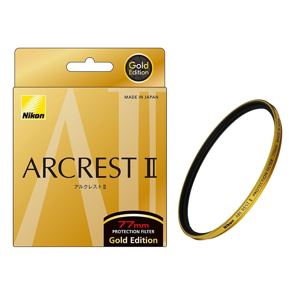 Filtro Protettivo Nikon ARCREST II EDIZIONE ORO 77mm per obiettivi intercambiabili ARCREST II, filtro protettivo con rivestimento antistatico, Edizion