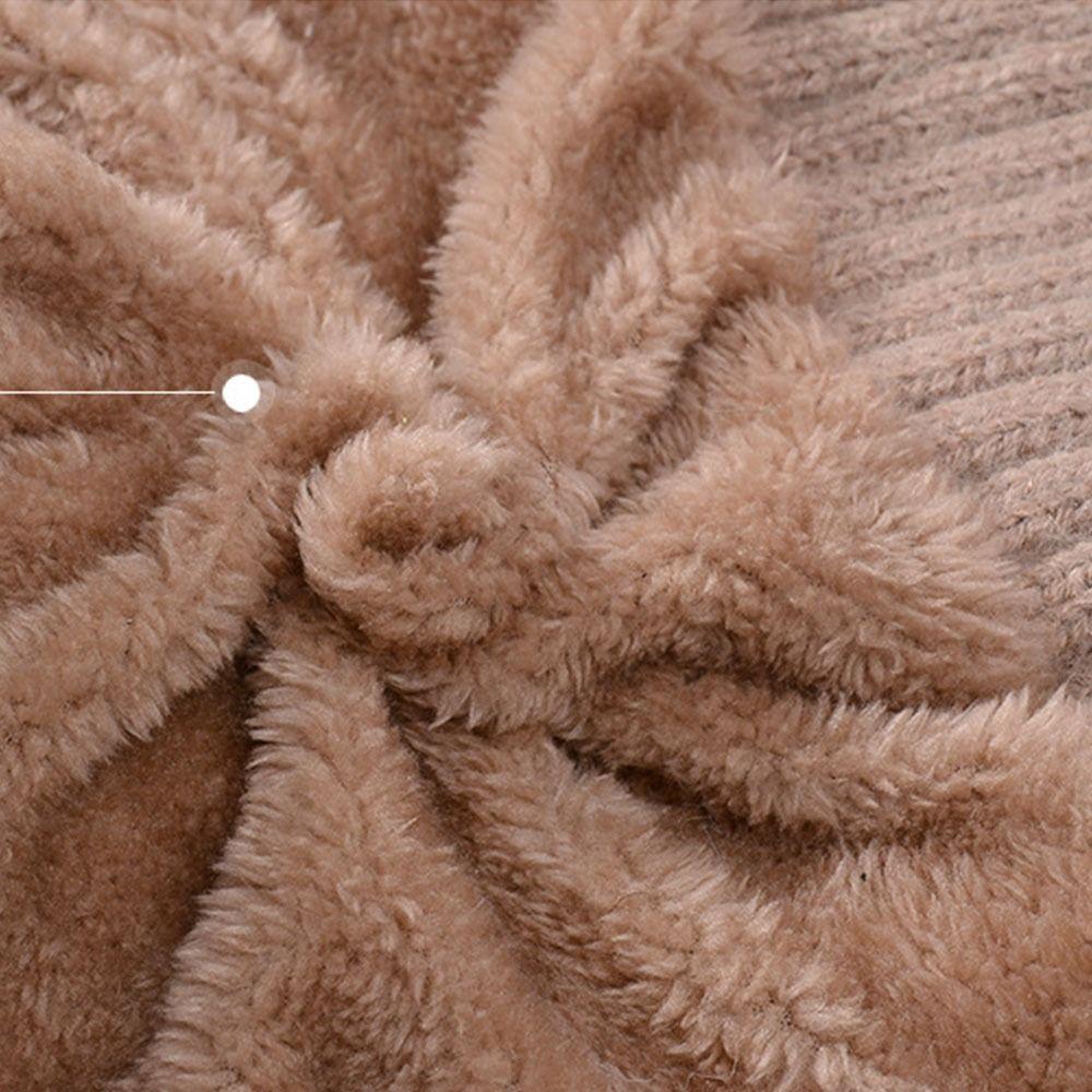 Solid Color Winter Fur Cap Mask Set Windproof Balaclavas Hat Simple Scarf All-In-One Hat  Outdoor
