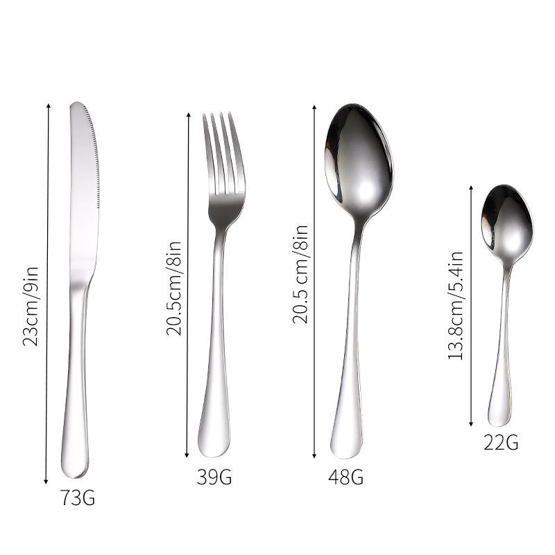 Nerezová 24dílná sada příborů: Dárková krabička s nožem, vidličkou a lžící