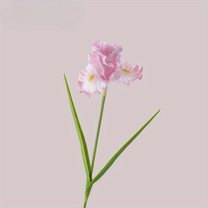 1Pc Simulation 27.9 Inch Single Iris Branch for Outdoor Courtyard Patio Garden Wedding Decoration Home Decor Living Room Table Decoration