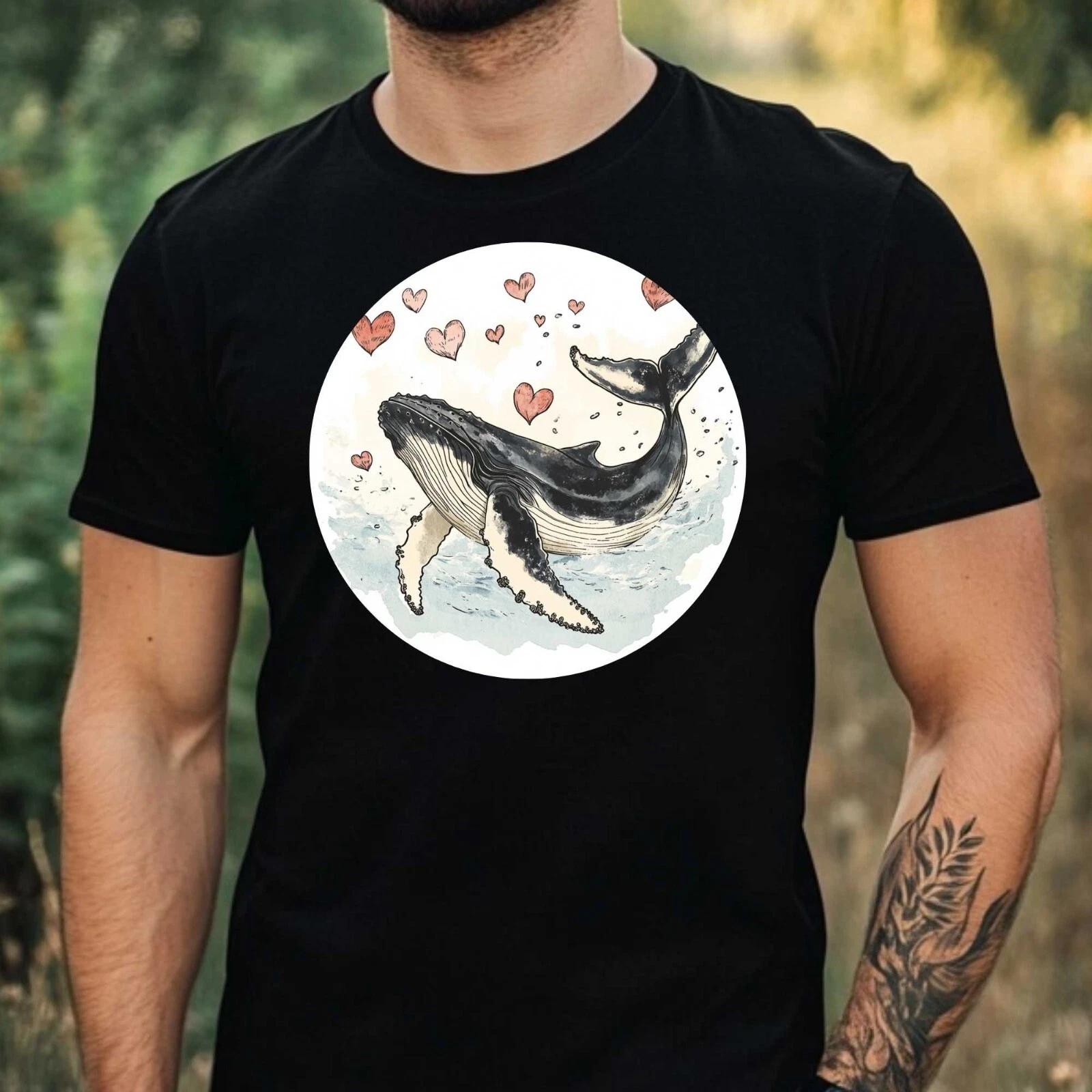 T-Shirt Herren Buckelwal Motiv Baumwolle Größe XS bis 5XL L