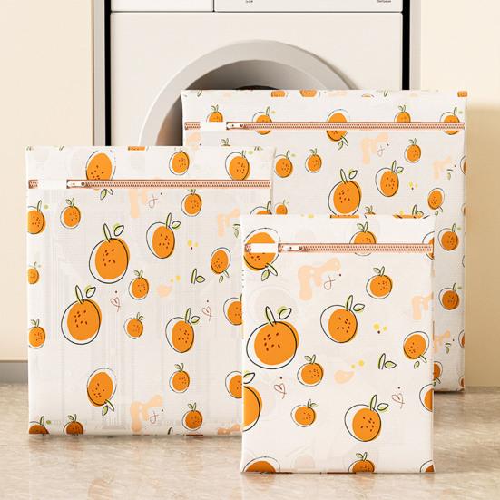 

Сетка с несколькими отверстиями, полая сумка для белья, корзина для белья, утолщенная, быстрый дренаж, многоразовая сумка для стирки с мультяшным принтом XL Orange