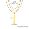 Layered Vertical Bar Pendant Necklace for Women Clavicle Chain Collarbone Choker Necklace 18K PVD Gold Plated Jewelry Waterproof