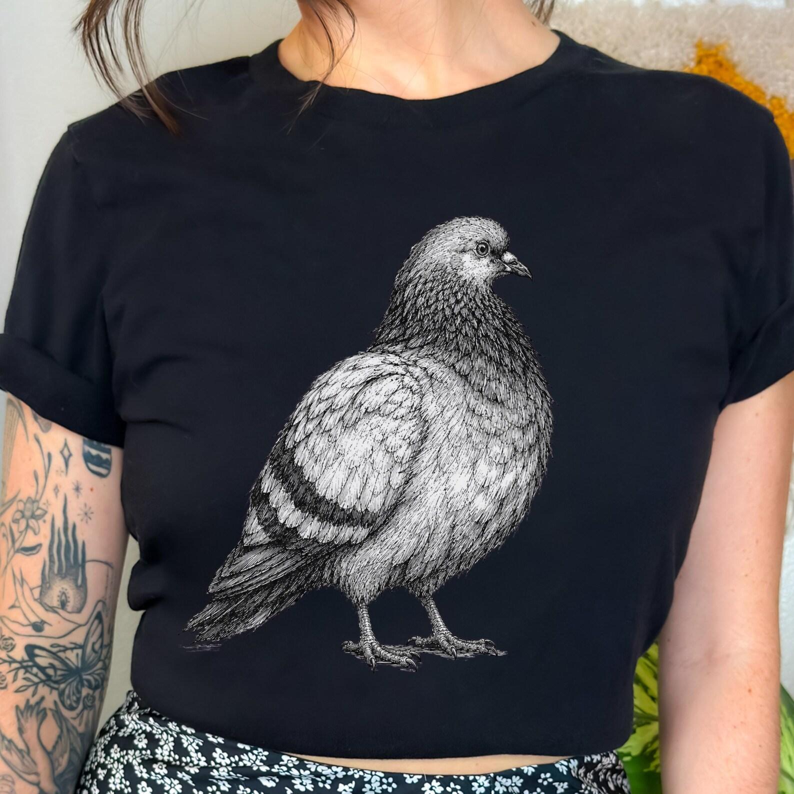 Pigeon Shirt | Vintage Bird Graphic Tee Urban Wildlife Pigeon Lover Gift 3XL