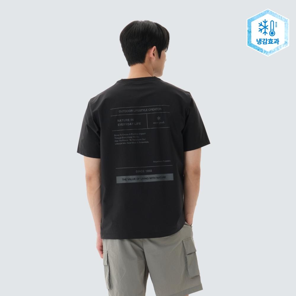 [Snowpeak] Короткорубашка с надписью 37.5 Черная (S26MMTTS38) 95(M)