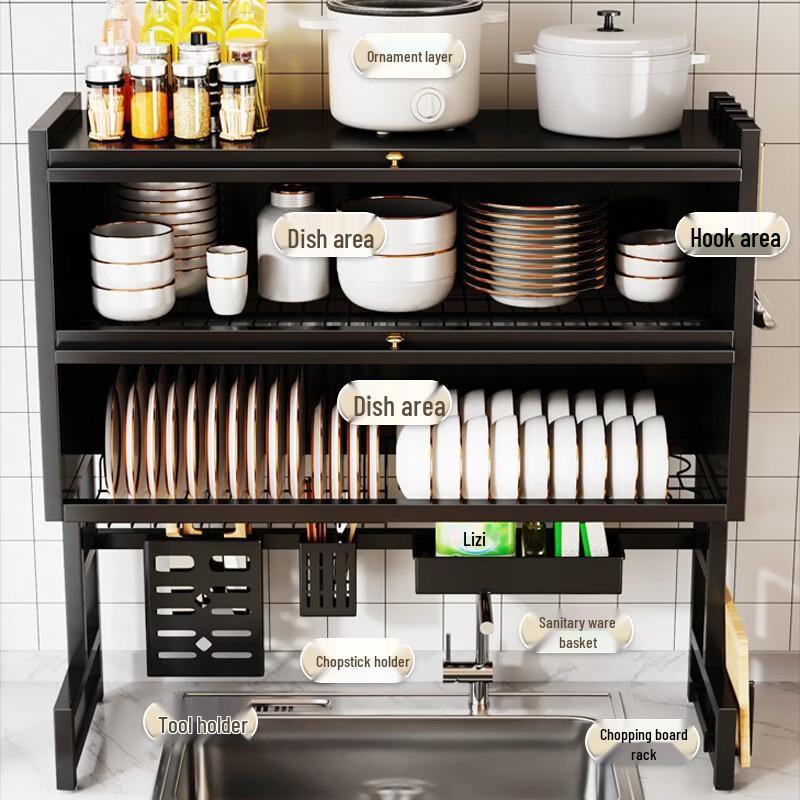 Nordic Style Foldable Double-Layer Dish Rack