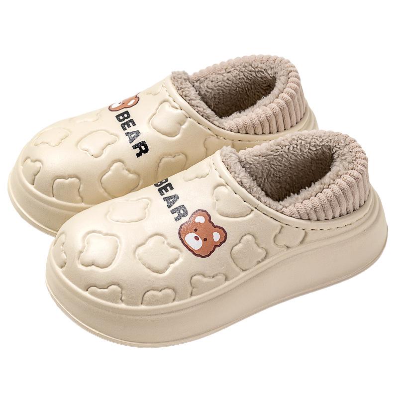Jieleya Women's Waterproof Cotton Slippers: Winter 2025 Plush, Heel-Covered, Non-Slip Indoor/Outdoor Postpartum Shoes.