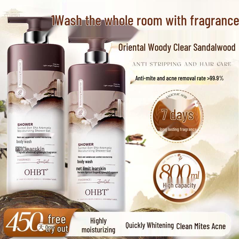 OHBT Sandalwood Scented Moisturizing Shower Gel 800g 6-Pack