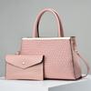 Fashion Simple Large Capacity Handbag Two Set Embossed Texture Simple Yankee Women's Bags Color Crash Shoulder Crossbody Bag