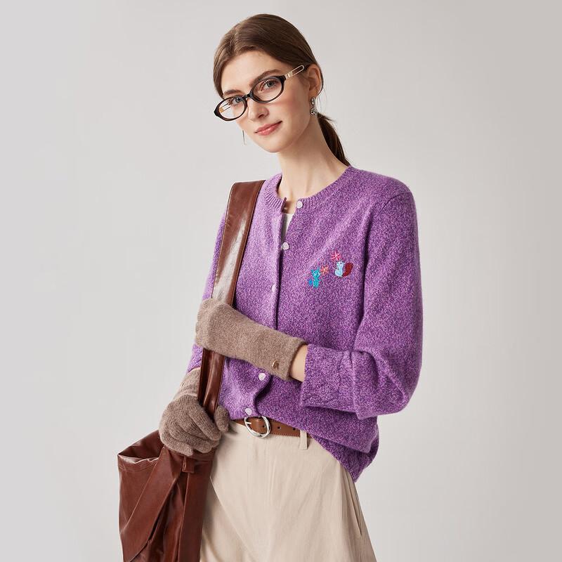 Zhaojun Women's Thickened 100% Cashmere Cardigan