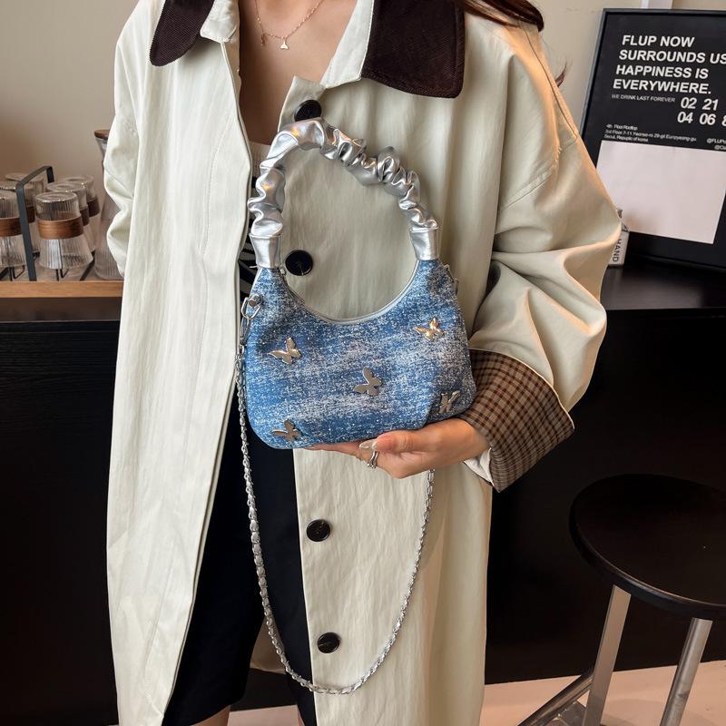 2025 Summer Denim Bow Handbag - Stylish Crossbody & Shoulder Bag