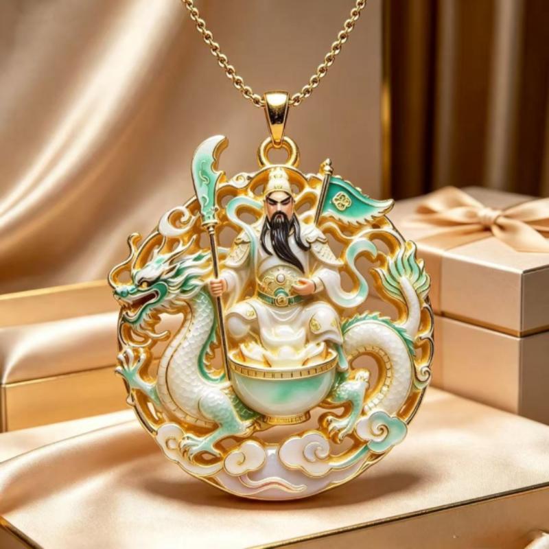 Nine Tailed Fox Enamel Pendant Necklace Unique Chinese Mythology Design 1PC Anti-rust Jewelry for Women Daily Collocation