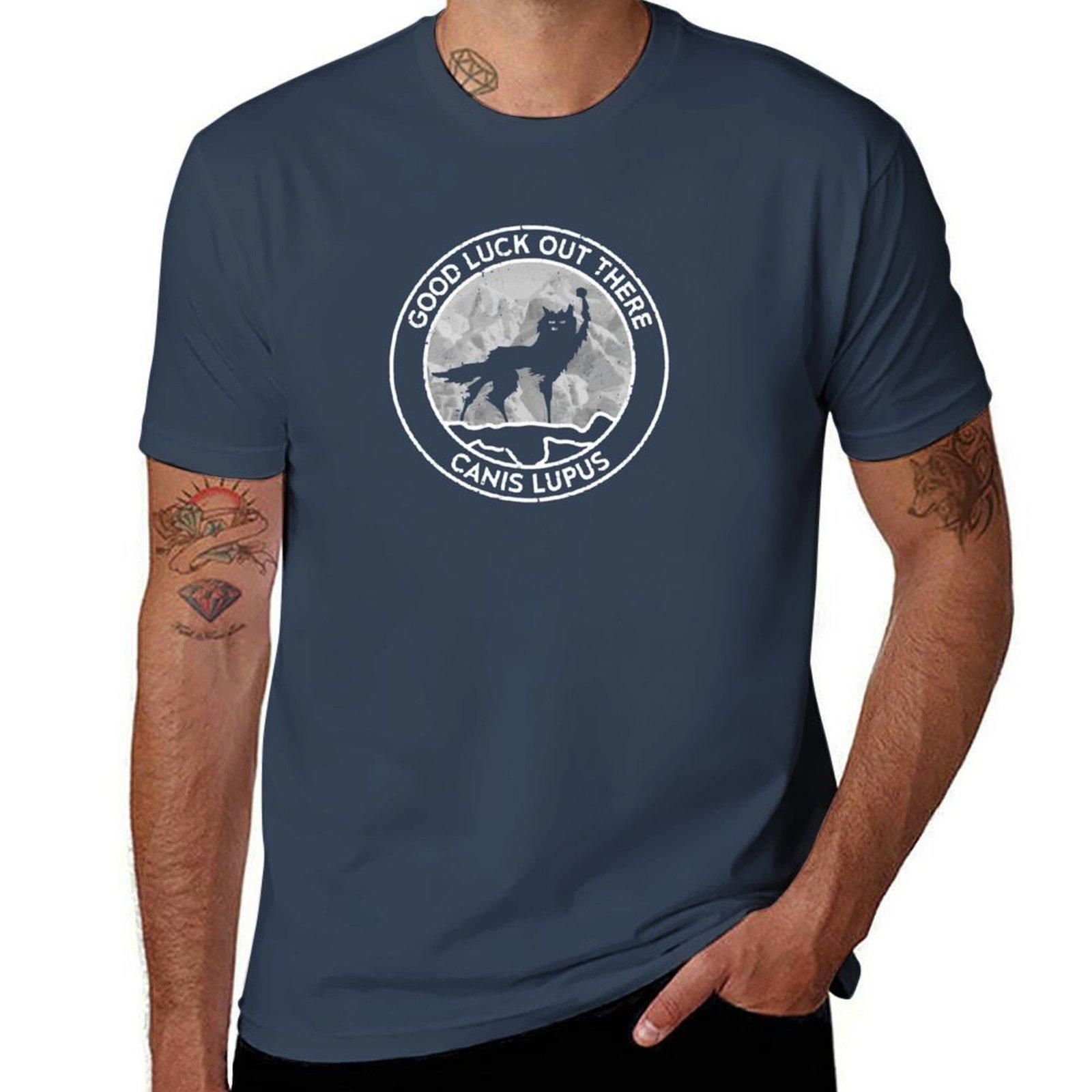 Fantastic Mr Fox Wolf Canis Lupus Fill Distressed Tshirt Fashion Pattern Printed Tee Shirt S