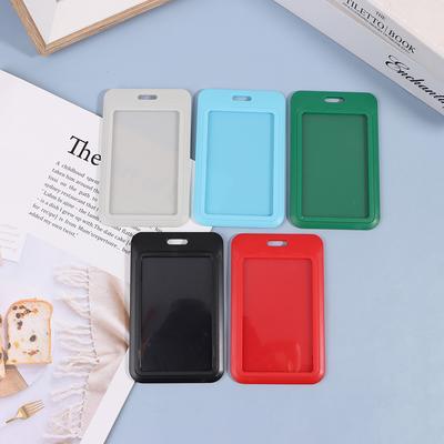 1Pc Two-Sided Credit Card Cover Hard Plastic Badge Holders With Slot For Event Staff Tag Id Card Holder Pass Strap
