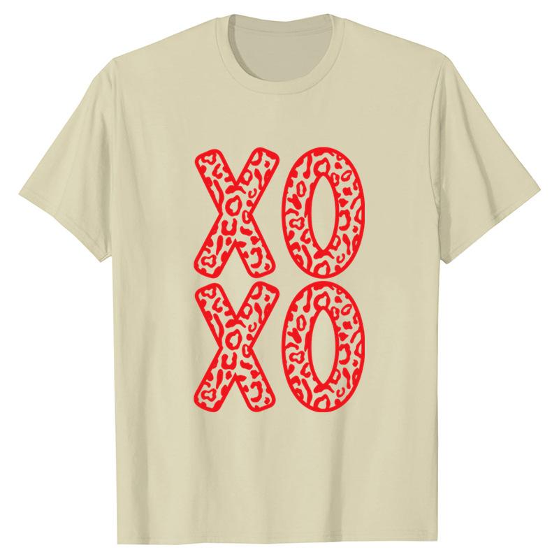 Funny Valentine Printed Couple's Versatile Casual Top Fashion High Street T-Shirts Women’s