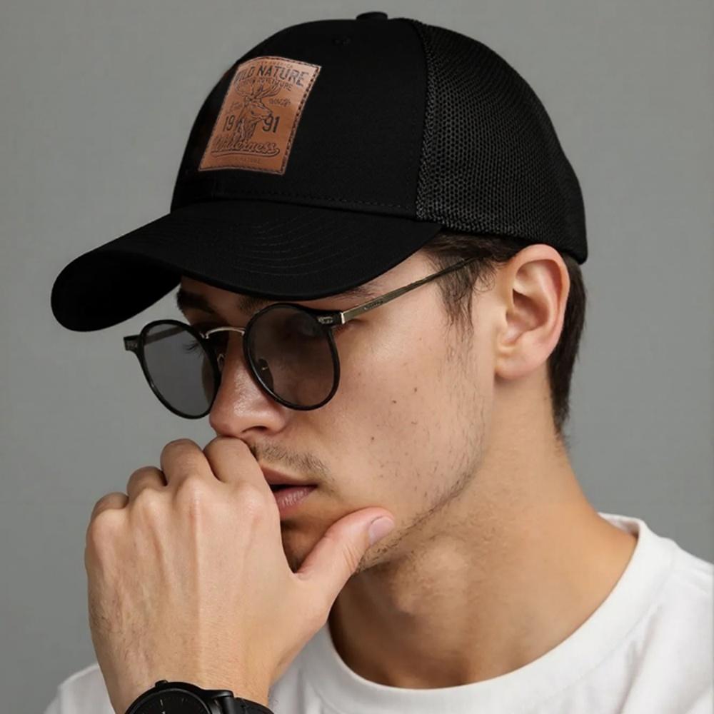 Summer Animal Elk Baseball Cap Women Men Patch Snapback Mesh Hat Casual Breathable Unisex Street Hip-hop Sunscreen Trucker Cap