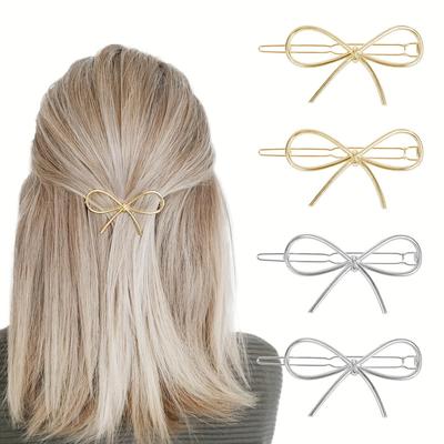 [1 Stück Goldene Haarnadel] Elegante Goldene 1 Stück Metall-Haarnadel | Schicke Minimalistische Haarspange mit Gedrehtem Band-Design, Stilvolles Haaraccessoire für jeden Tag