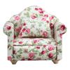 Living Room Sofa Set 1/12 Scale Wooden Base Cloth Covered Mini Furniture for Doll House Accessories and Collectibles