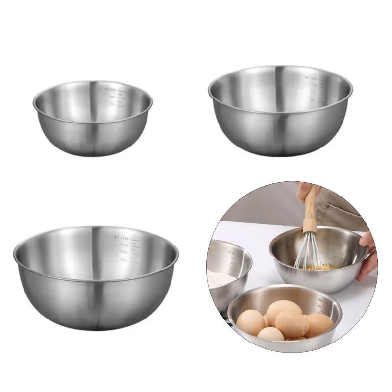 Convenient Storage Bowl Metal Nesting Bowl StainIess Steel Cooking Basins Multifunctional Bowl for Dessert Eggs Beating