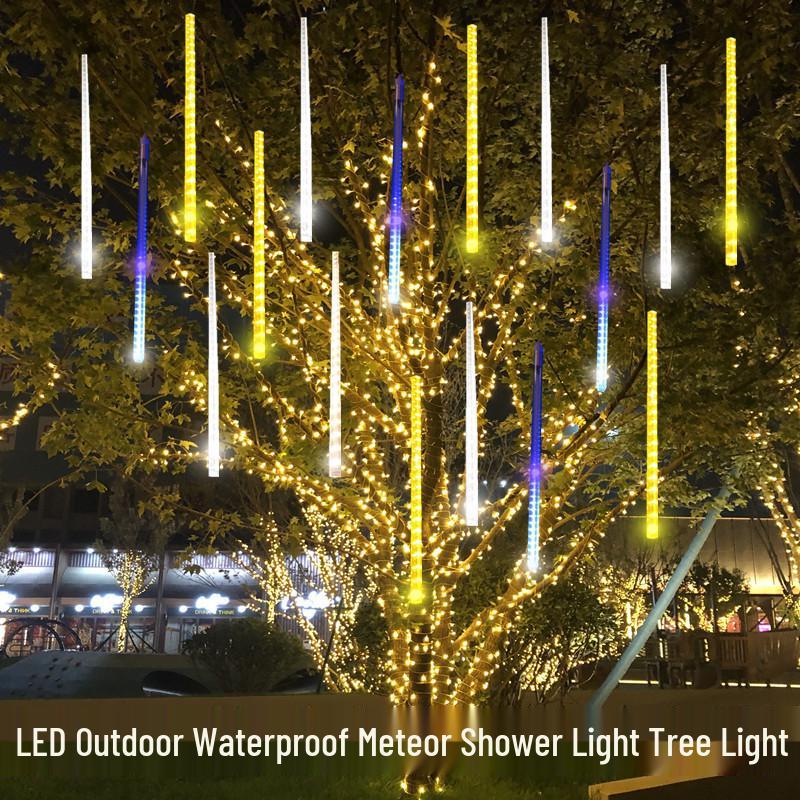 Wasserdichte LED Meteor Dusche Lichter für Bäume im Außenbereich - Dynamischer Fließender Sternenhimmel-Effekt
