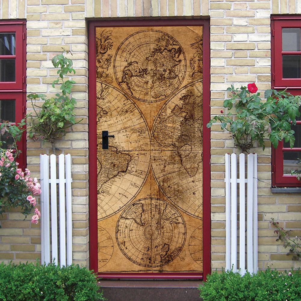 3D Forest Scenery Door Sticker - Removable Vinyl Mural, Nature Pathway Adhesive Door Wallpaper for Home Decor