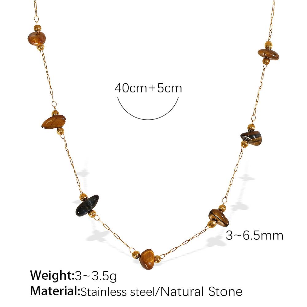 Colorful gravel boho style necklace bracelet irregular jewelry set for women