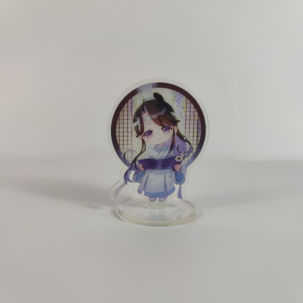 8cm Anime Mo Dao Zu Shi Figure Action Mini Acrylic Toy Wei Wuxian Lan Wangji Standing Model Desk Decor Christmas Gift