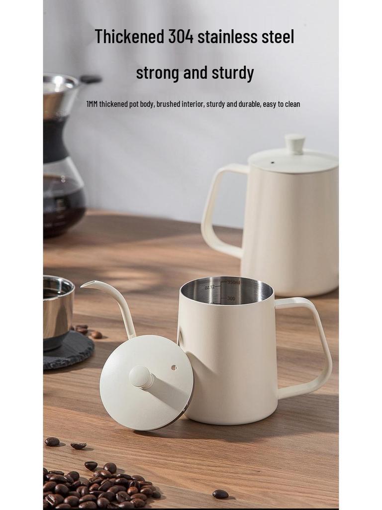 Černá teflonová nerezová mini konvička s husím krkem pro přípravu kávy metodou pour over