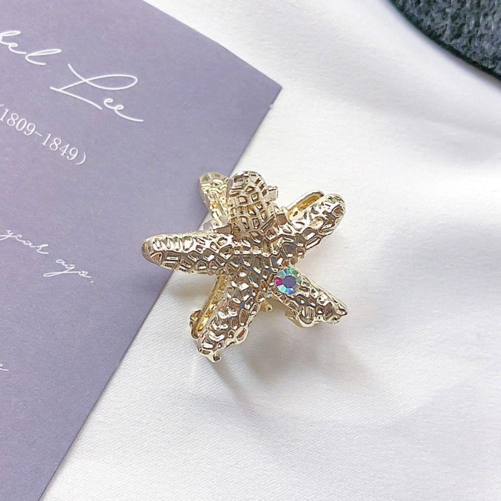 Hair Clip Starfish Hair Claw Metal Mini Hair Claw Lovely Shell Hair Crab Clip  Children