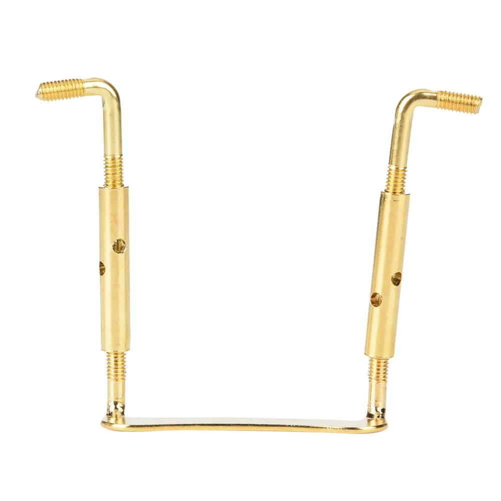 Portabel Violin Hakstöd Hakstöd Skruvklämma Fiol Delar Mässing Pats DIY Beslag Guld