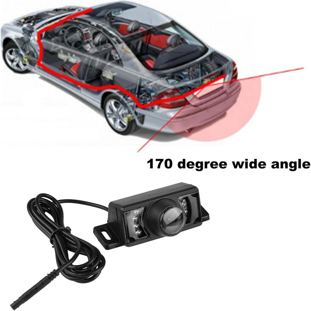 7 PCS Car Backup Camera Night Vision IR LED Waterproof Rearview Video Transmitter Receiver for Safe Driving,Reversing Image Auxiliary Equipment