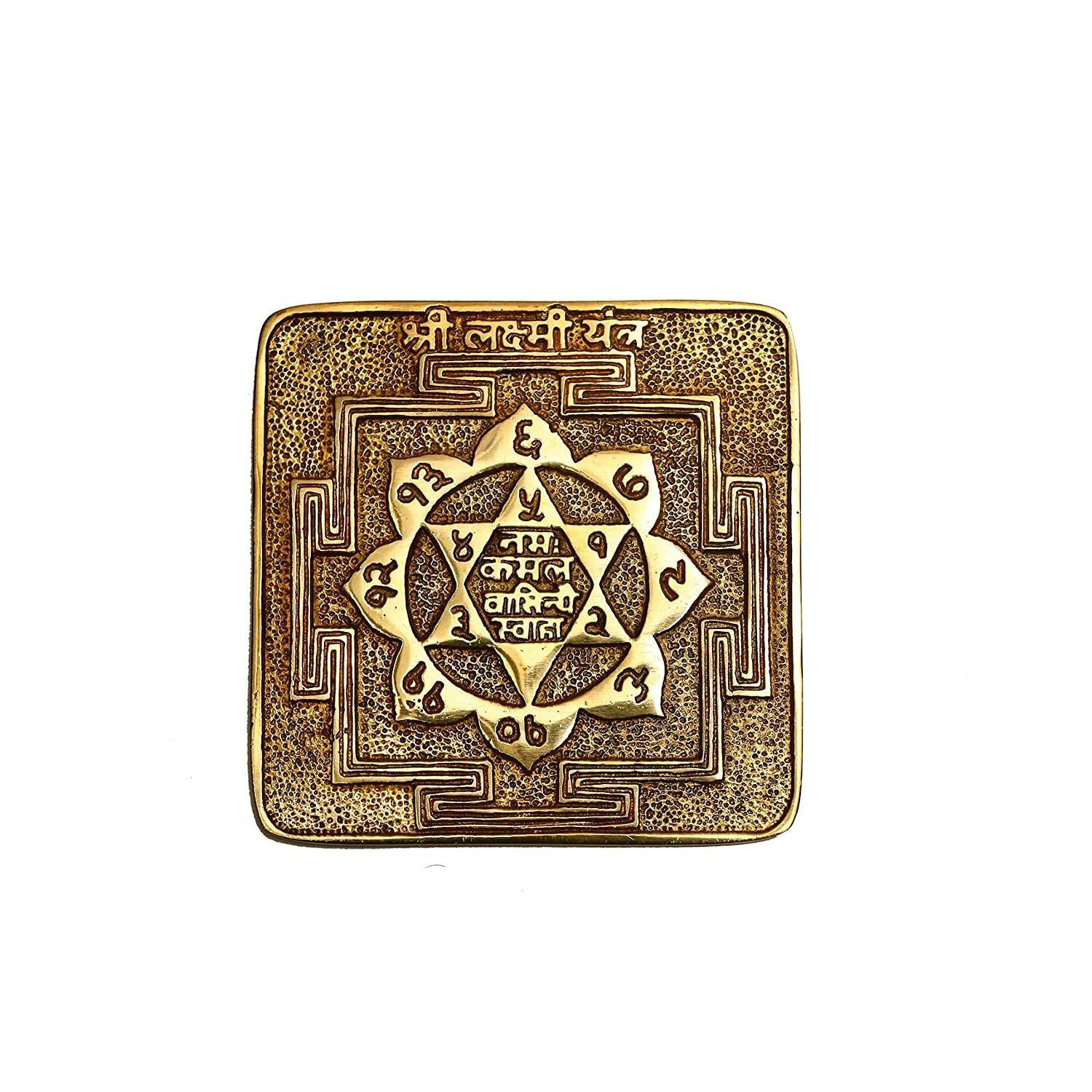 Brass Siddh Ashtadhatu Shri Laxmi Yantra | Shree Lakshmi Yantra Brass for Diwali Puja, Temple, Prosperity