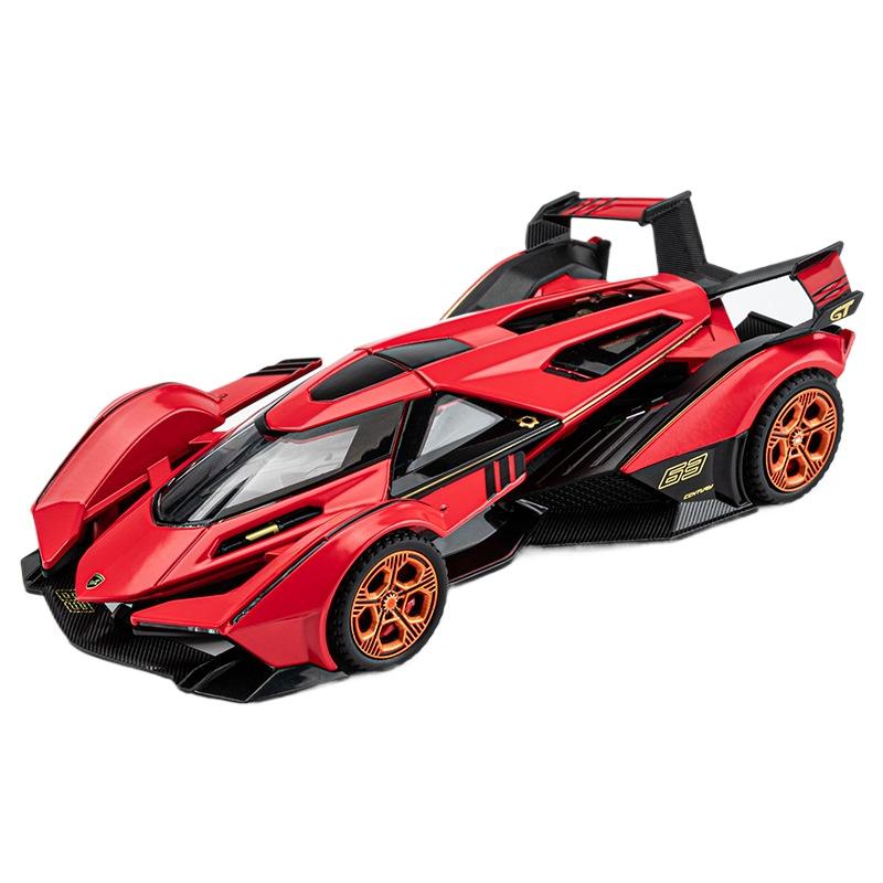 1/32 Scale Lambo V12 Concept Car Alloy Toy Model with Sound, Light & Spring-Back Action - Ideal Gift for Car Lovers & Kids Alike