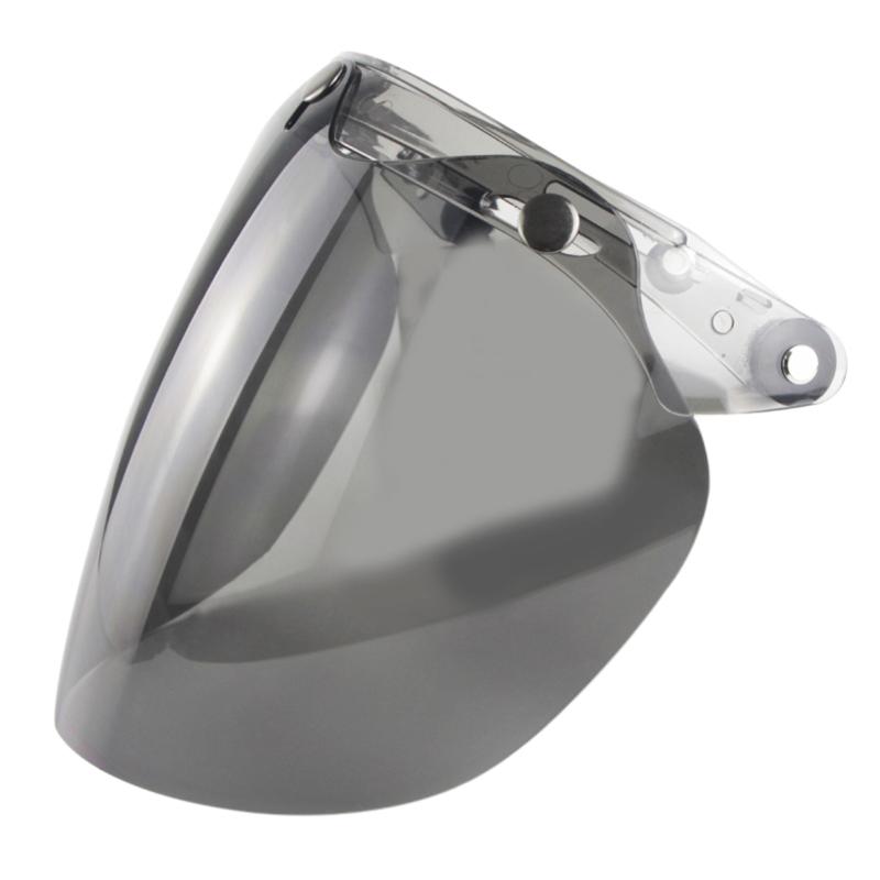 

Open Face Helmet Visor Motorcycle Helmet Bubble Lens 3-Snap Bubble Wind Shield Visor Anti-UV /Anti-fog Motorcycle Helmet Lens темно серый