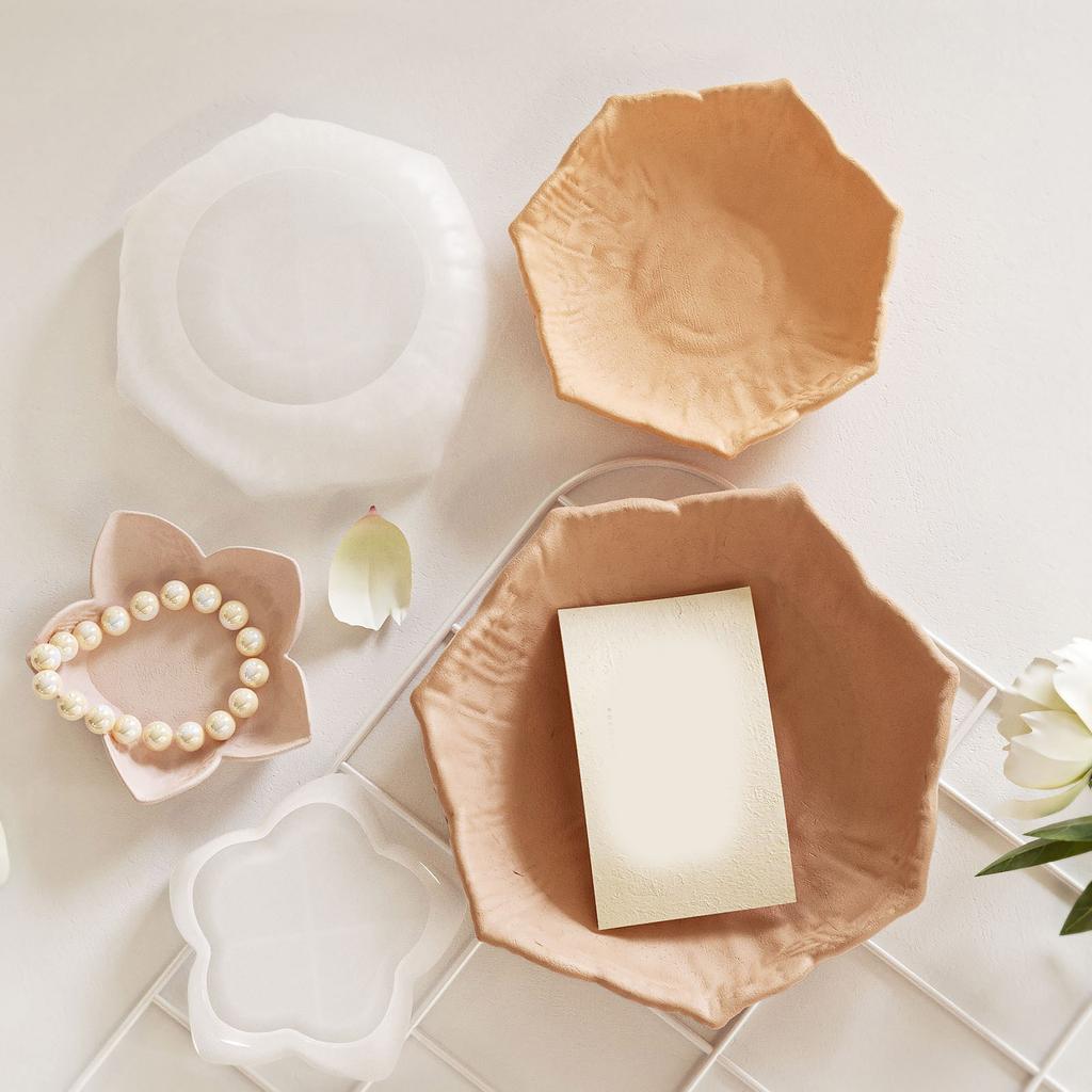 Sturdy Round Tray Silicone Moulds For Unique Display Plates Silicone Round Tray Mould For DIY Fruit And Tea Plates