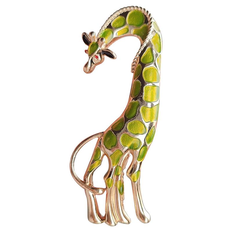 Fashion Creative Cartoon Personality Fun Alloy Oil Dripping Animal Accessories Giraffe Pin Brooch