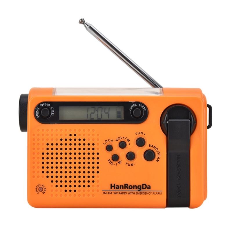 

Emergency Hand Crank Solar Radio Waterproof AM/FM/SW Portable Weather Radio,2000mAh Rechargeable Battery with Flashlight