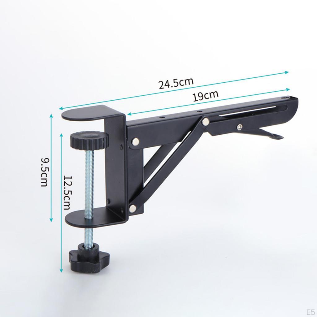 2 Pieces under Desk Keyboard Holder Foldable Brackets No Extendable C Clamp Adjustable Sturdy Steel