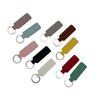 Simple PU Leather Keychain Soft Touch Solid Color Mini Key Holder Fashion Bag Pendant Decor for Daily Use