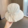 Summer Retro Cotton Fisherman Hat With Oversized Brim Butterfly Bow Sun Hat