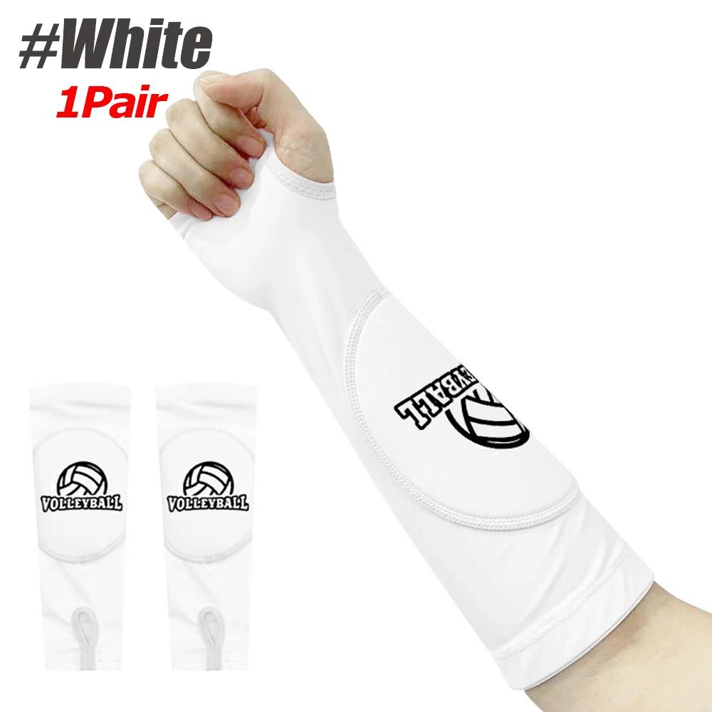 Durable And Safe 1 Pair Volleyball Arm Sleeves Passing Forearm Sleeves With Protection Pad And Thumbhole For Kids/Adults Protect Arms Sting