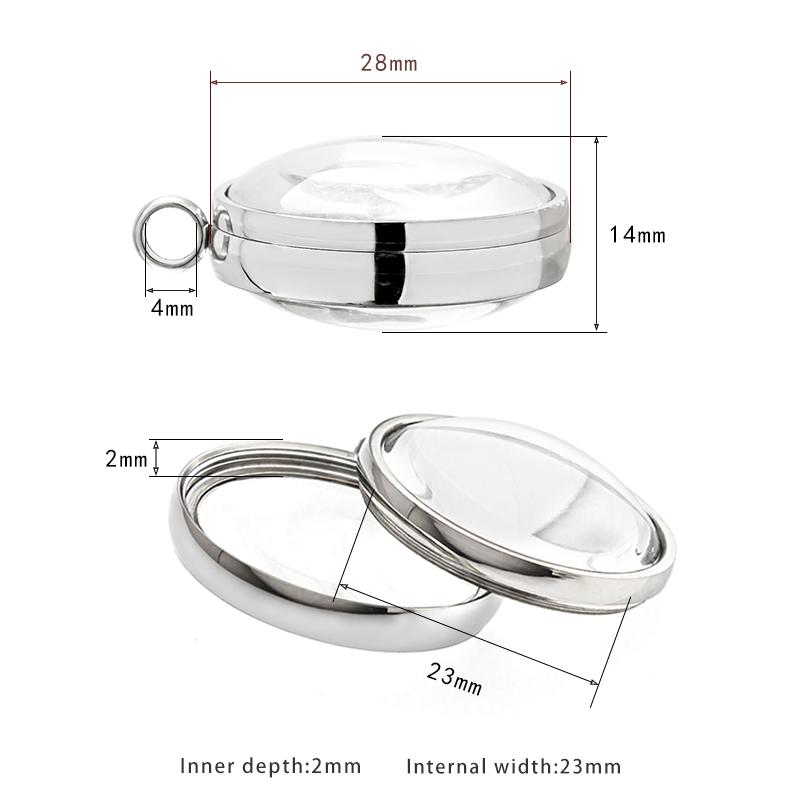 15pcs Curved Glass Living Locket Pendant Floating Locket Necklace For Women Stainless Steel Jewelry Making Reliquary Medallion