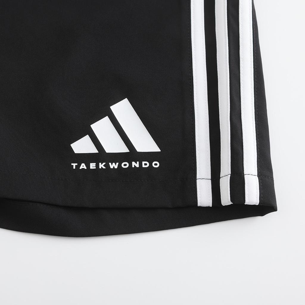 Adidas Taekwondo Round Neck Soft Pullover Short Sleeve T-Shirt Comfortable Striped Fashion Shorts Casual Sports Suit ADICLTS24TKP-WB+S21ATMSH2T-BW